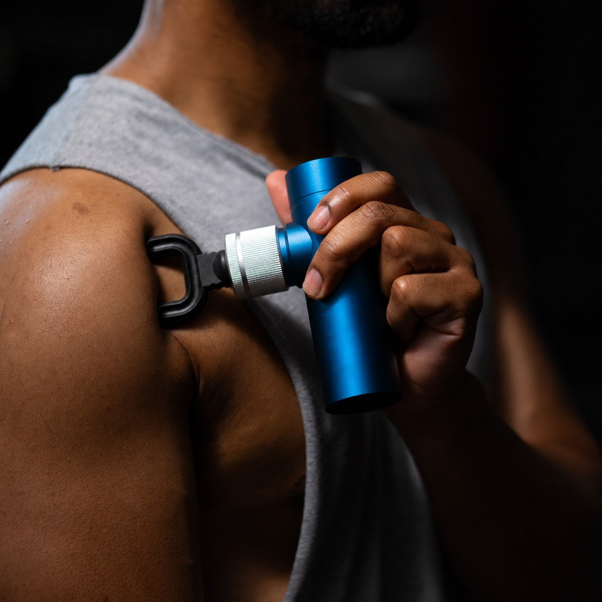 Unbranded mini massage gun — illustrative edited reference image 3