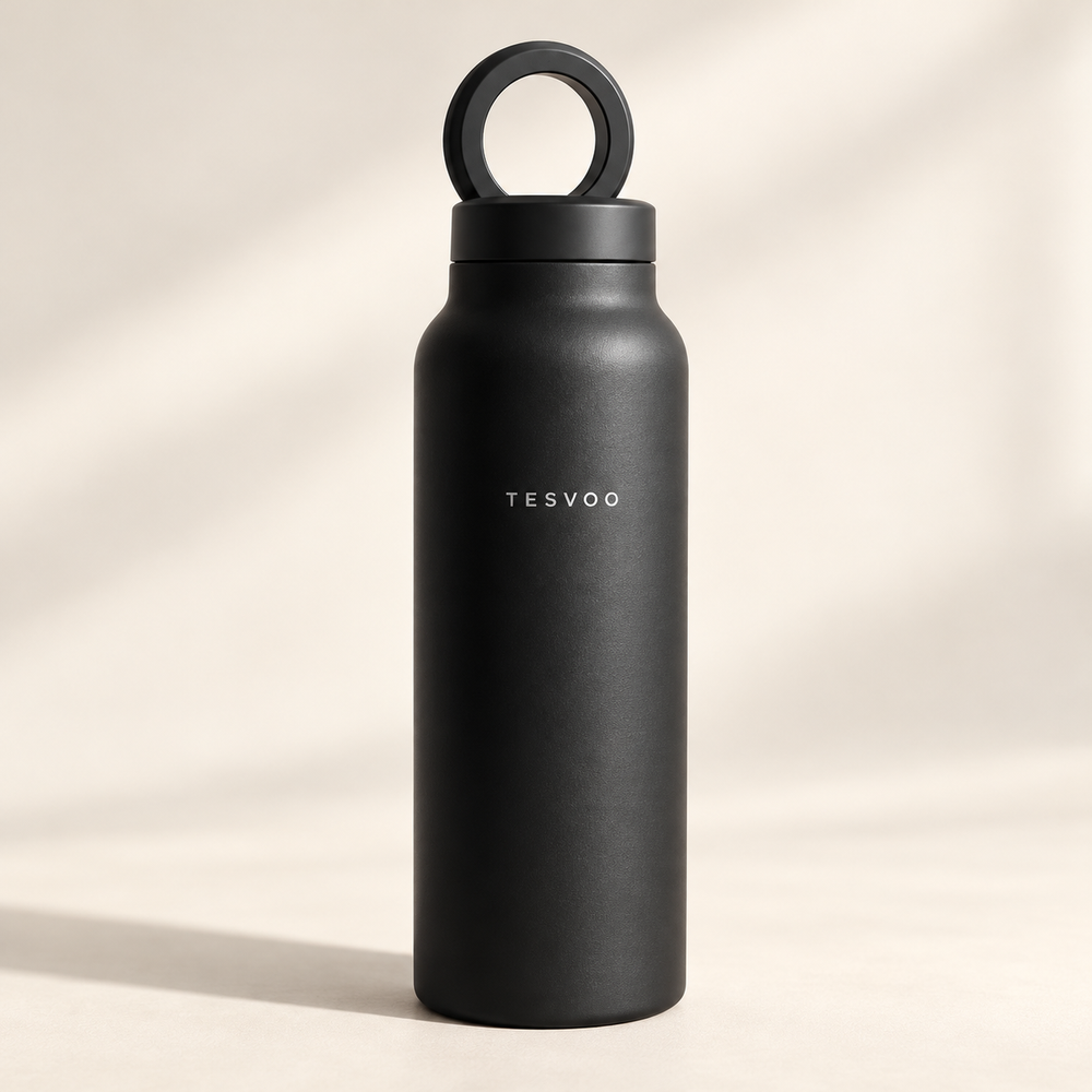 TESVOO SnapSip — AI-generated branding concept; final product appearance to be confirmed